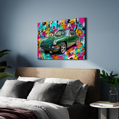Personalisierte Leinwand - Dein Traumwagen im Graffiti-Stil
