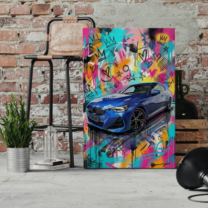 Personalisierte Leinwand - Dein Traumfahrzeug als Graffiti-Kunstwerk