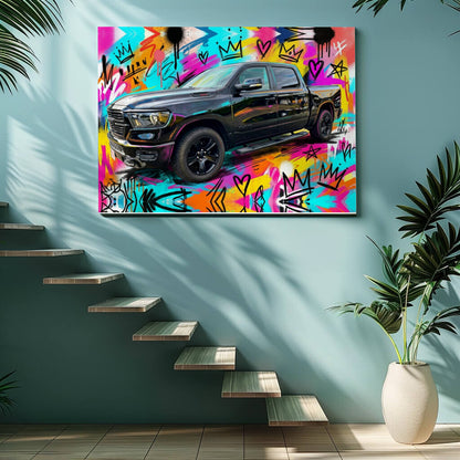 Personalisierte Leinwand - Dein Traumwagen im Graffiti-Stil