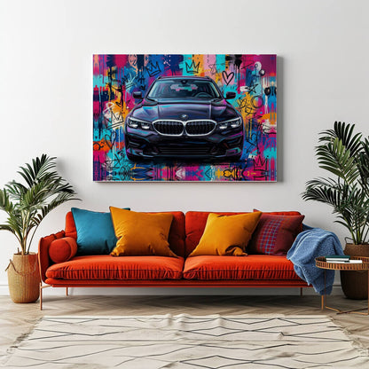 Personalisierte Leinwand - Dein Traumwagen im Graffiti-Stil