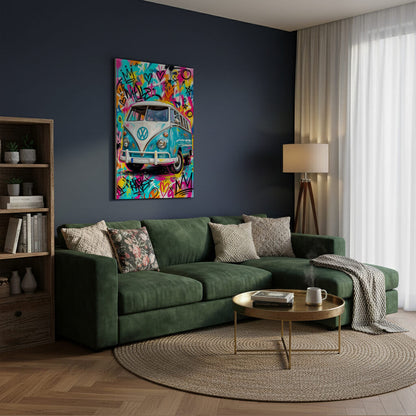 Personalisierte Leinwand - Dein Traumfahrzeug als Graffiti-Kunstwerk