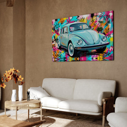 Personalisierte Leinwand - Dein Traumwagen im Graffiti-Stil