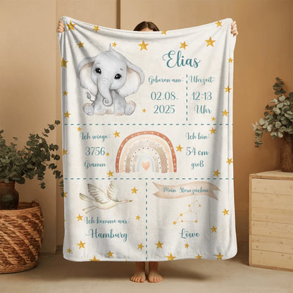 Personalisierte Kuscheldecke zur Geburt