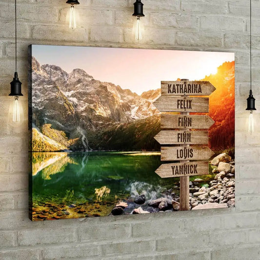 Personalisierte Leinwand ’Bergsee’ - 30 x 20cm