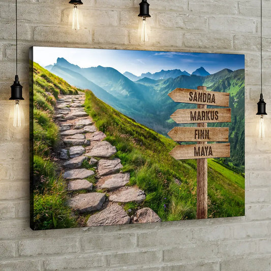 Personalisierte Leinwand ’Bergweg’ - 30 x 20cm