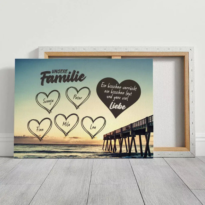 Personalisierte Leinwand ’Familien - Herzen - Meer’ 9