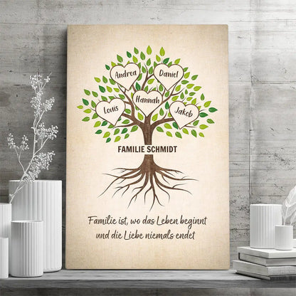 Personalisierte Leinwand ’Familienbaum’ - 20 x 30cm