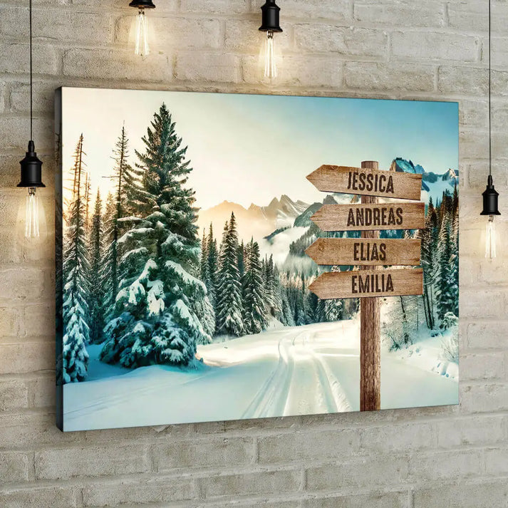 Personalisierte Leinwand ’Winterlandschaft’ - 30 x 20cm