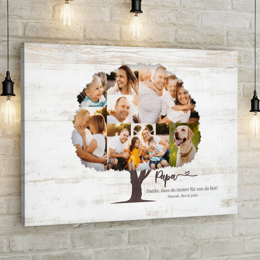 Personalisierte Leinwand "Bilderbaum Papa"