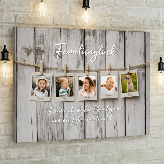 Personalisierte Leinwand "Familienmomente"