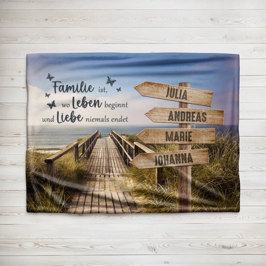 Personalisierte Decke "Unser Familienweg"