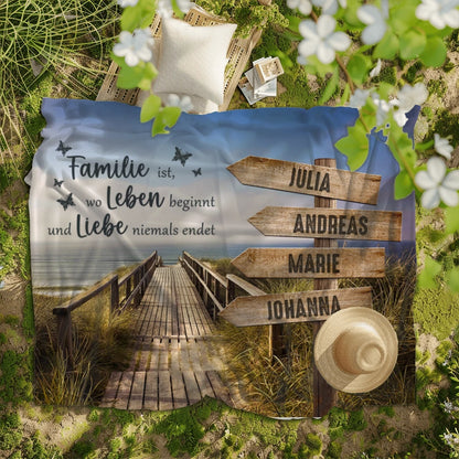 Personalisierte Decke "Unser Familienweg"