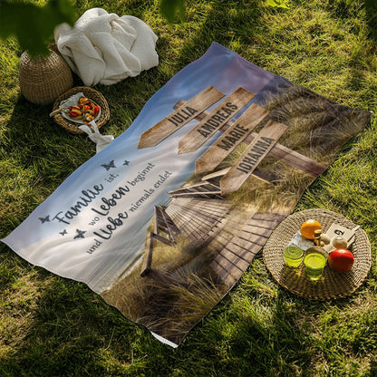 Personalisierte Decke "Unser Familienweg"