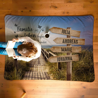 Personalisierte Decke "Unser Familienweg"