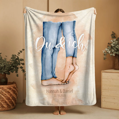 Personalisierte Decke "Du & Ich"
