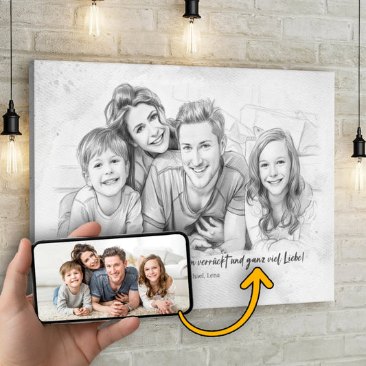 Personalisierte Leinwand - Euer Familienfoto als Kunstwerk