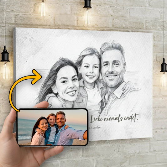 Personalisierte Leinwand - Euer Familienfoto als Kunstwerk