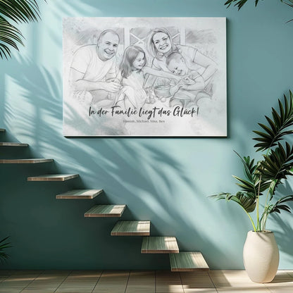 Personalisierte Leinwand - Euer Familienfoto als Kunstwerk