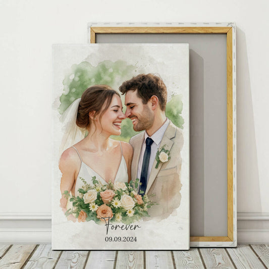 Personalisierte Hochzeits-Leinwand „Forever“ - Euer Foto als Kunstwerk