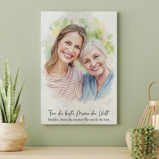 Personalisiertes Muttertagsgeschenk - Euer Bild als Kunstwerk auf Leinwand