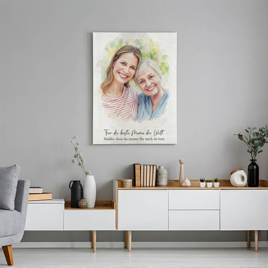 Personalisiertes Muttertagsgeschenk - Euer Bild als Kunstwerk auf Leinwand