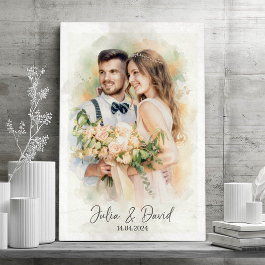 Personalisierte Hochzeits-Leinwand „Forever“ - Euer Foto als Kunstwerk