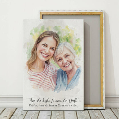 Personalisiertes Muttertagsgeschenk - Euer Bild als Kunstwerk auf Leinwand