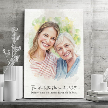Personalisiertes Muttertagsgeschenk - Euer Bild als Kunstwerk auf Leinwand