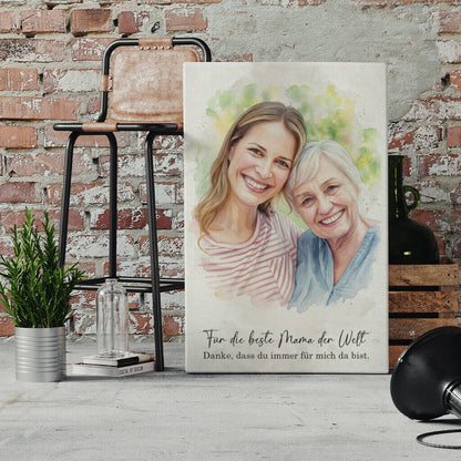 Personalisiertes Muttertagsgeschenk - Euer Bild als Kunstwerk auf Leinwand