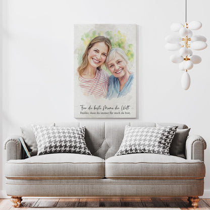 Personalisiertes Muttertagsgeschenk - Euer Bild als Kunstwerk auf Leinwand