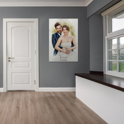 Personalisierte Hochzeits-Leinwand „Forever“ - Euer Foto als Kunstwerk
