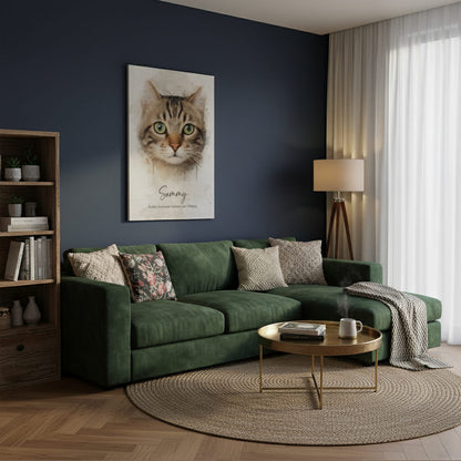 Personalisierte Leinwand - Deine Katze im Aquarell-Stil