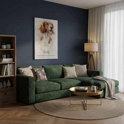 Personalisierte Leinwand - Tierportrait im Aquarell-Stil