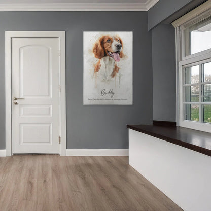 Personalisierte Leinwand - Tierportrait im Aquarell-Stil
