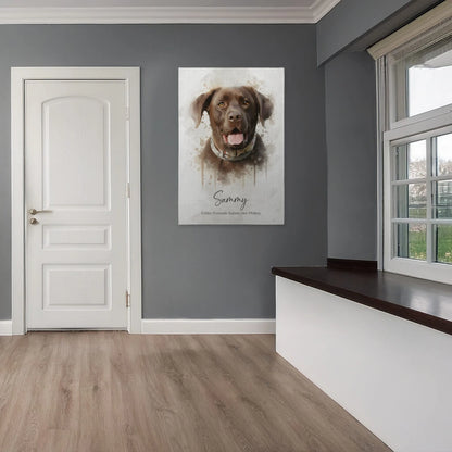 Personalisierte Leinwand - Tierportrait im Aquarell-Stil