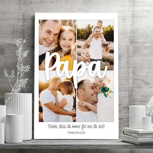 Personalisierte Leinwand "Collage Papa 2"